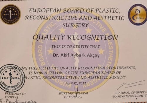 EBOPRAS European Board fellowship certificate, 2022